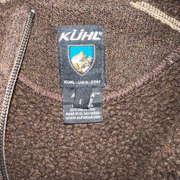 Kuhl Alpaca Fleece Brown Outdoor Hiking Trail Warm Zip Hoodie Brown Large - Picture 6 of 11